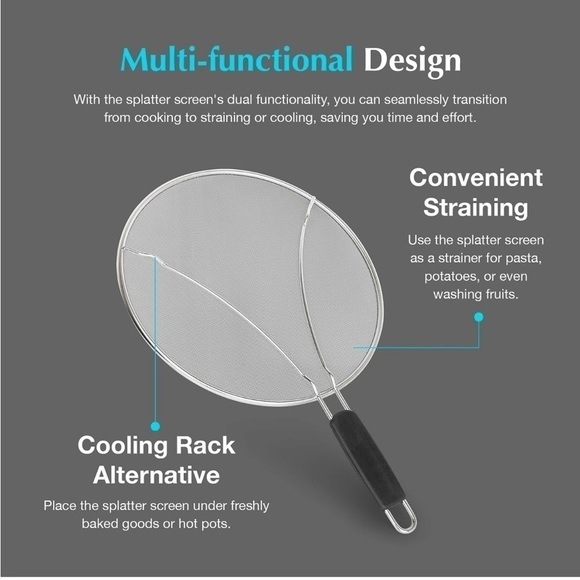 Brand New 10" Nonstick Frying Pan w/ Splatter Screen & Spatula Aluminum - Picture 16 of 16